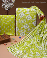 Exclusive Hand Block Cotton Suit With Cotton Dupatta